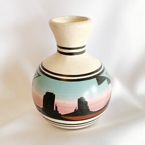 Navajo Collectible Hand Painted Vase by James Benally